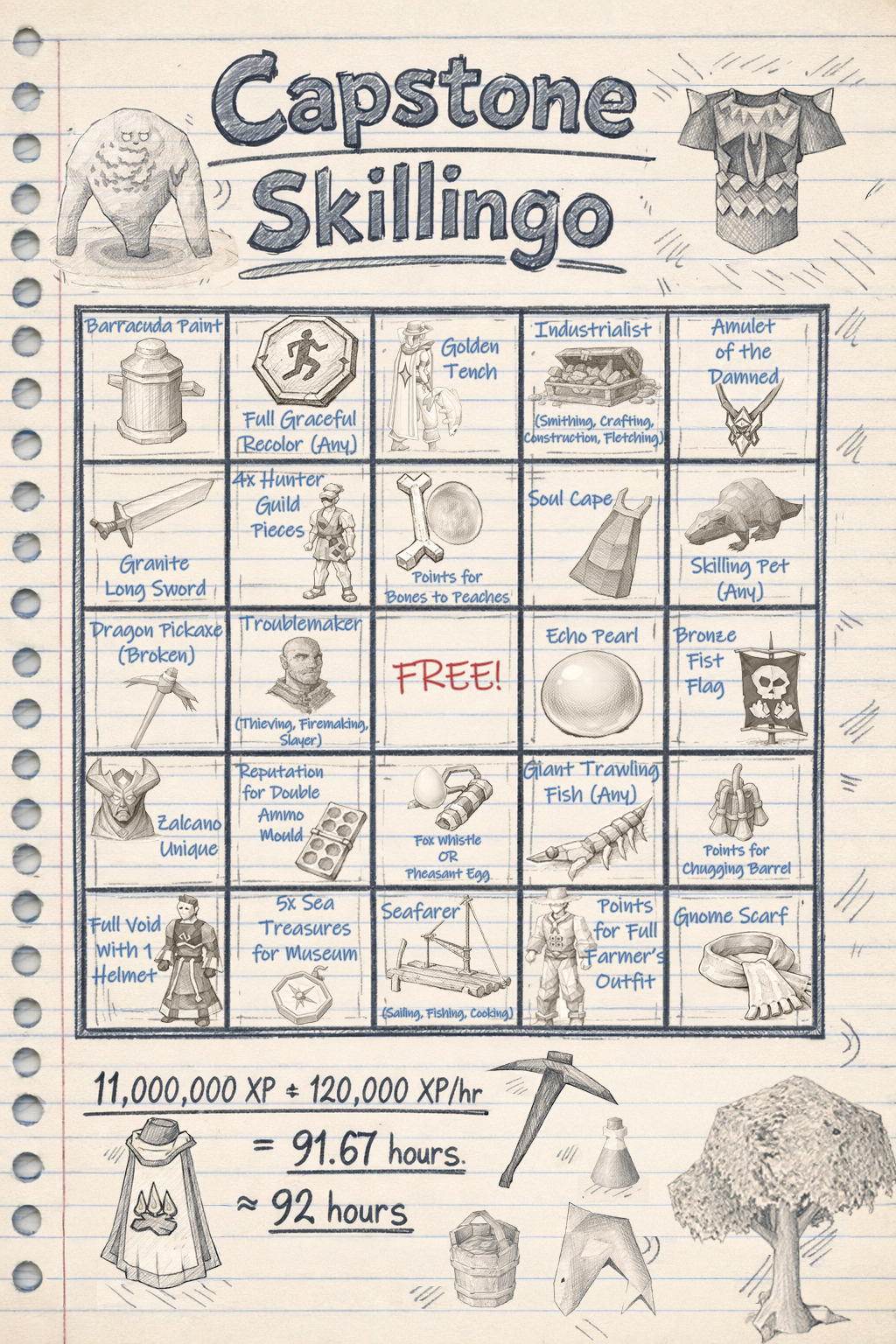 Capstone Skillingo Bingo Sheet